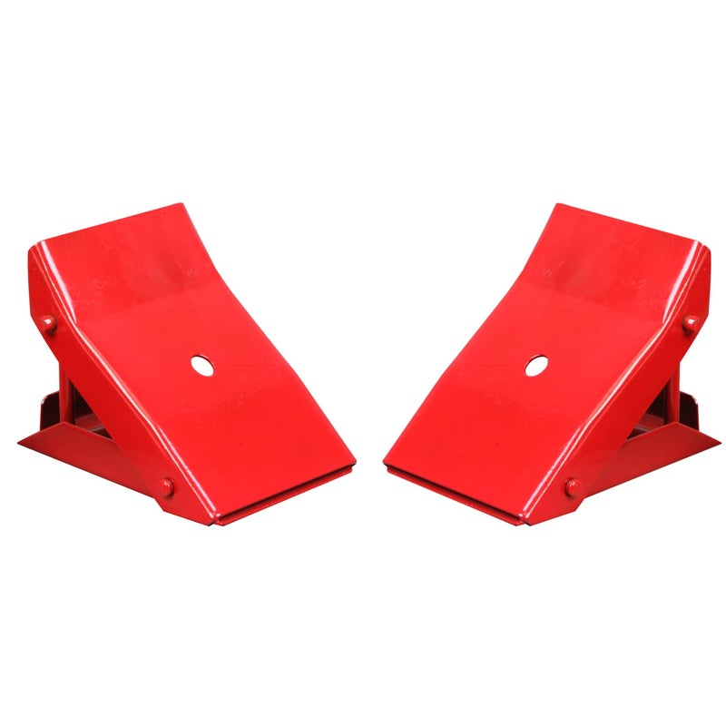 BIG RED دعامة عجلات فولاذية قابلة للطي 2 عبوة حمراء كبيرة لتوقف الإطارات للسيارة، حمراء، TD3553 - Image 1